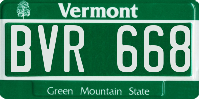 VT license plate BVR668