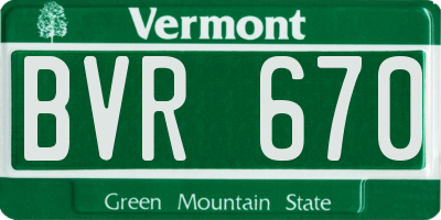 VT license plate BVR670