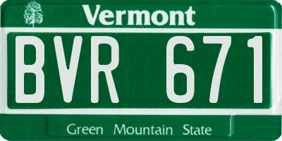 VT license plate BVR671