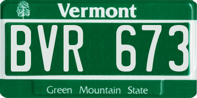 VT license plate BVR673