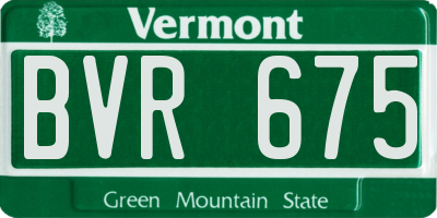 VT license plate BVR675