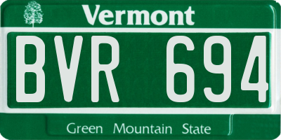 VT license plate BVR694
