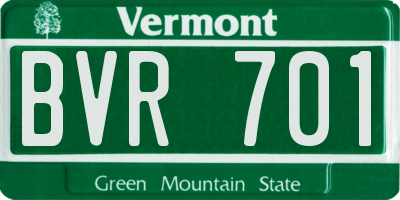 VT license plate BVR701