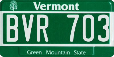 VT license plate BVR703