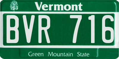 VT license plate BVR716
