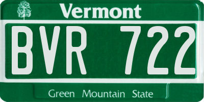 VT license plate BVR722