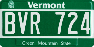 VT license plate BVR724