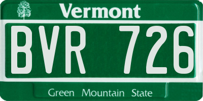 VT license plate BVR726