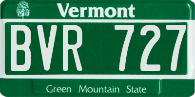 VT license plate BVR727