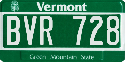 VT license plate BVR728