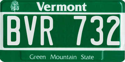 VT license plate BVR732