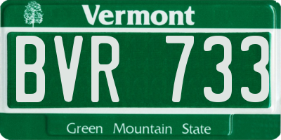 VT license plate BVR733