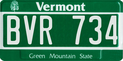 VT license plate BVR734