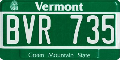 VT license plate BVR735