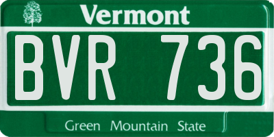 VT license plate BVR736