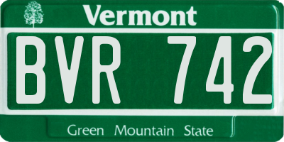 VT license plate BVR742