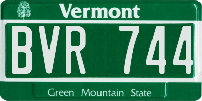 VT license plate BVR744