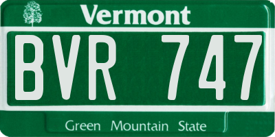VT license plate BVR747