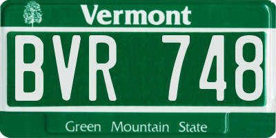 VT license plate BVR748