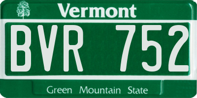 VT license plate BVR752