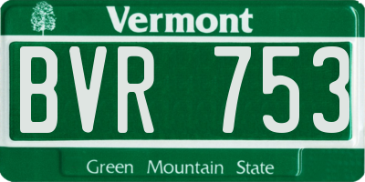 VT license plate BVR753
