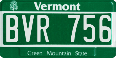 VT license plate BVR756