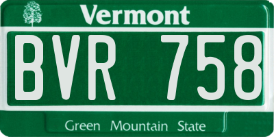 VT license plate BVR758