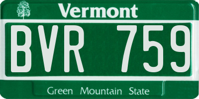 VT license plate BVR759