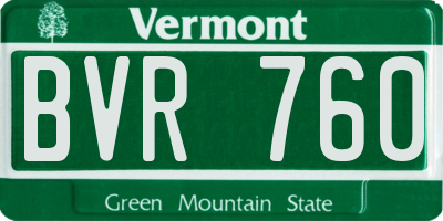 VT license plate BVR760