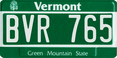 VT license plate BVR765