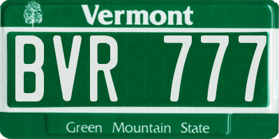 VT license plate BVR777