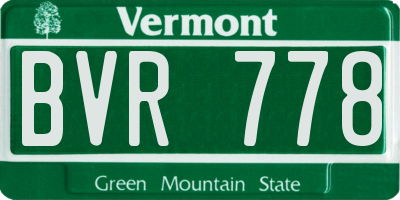 VT license plate BVR778
