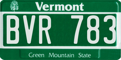VT license plate BVR783