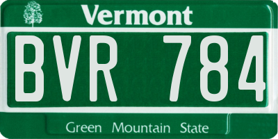 VT license plate BVR784