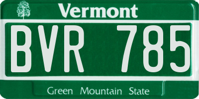 VT license plate BVR785