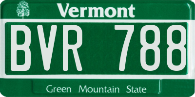 VT license plate BVR788