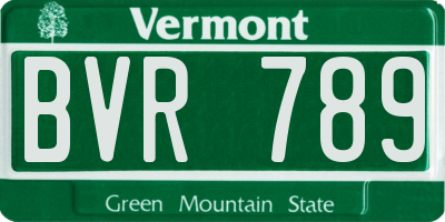 VT license plate BVR789