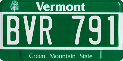 VT license plate BVR791