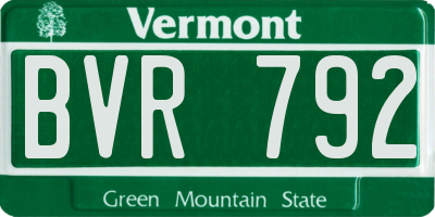 VT license plate BVR792