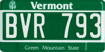 VT license plate BVR793