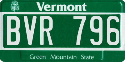 VT license plate BVR796
