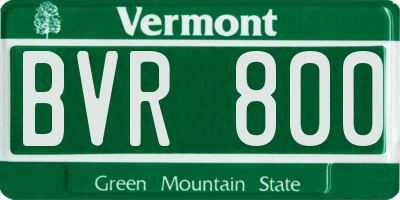 VT license plate BVR800