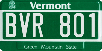 VT license plate BVR801