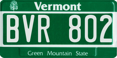 VT license plate BVR802