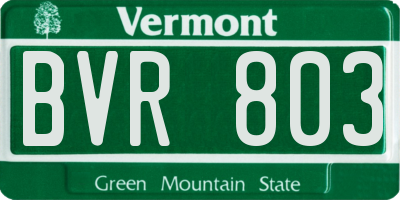 VT license plate BVR803