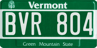 VT license plate BVR804