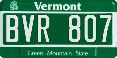 VT license plate BVR807