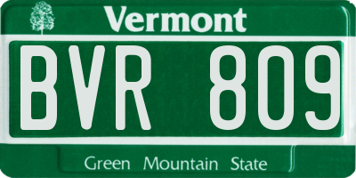 VT license plate BVR809