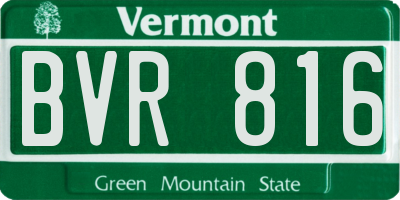 VT license plate BVR816