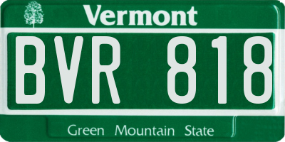 VT license plate BVR818